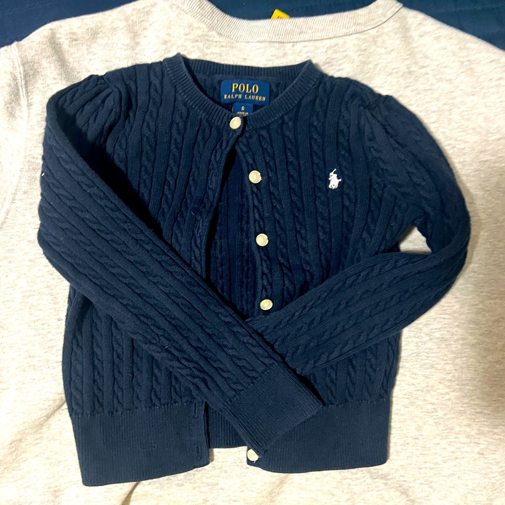 Navy Polo/Ralph Lauren Cardigan